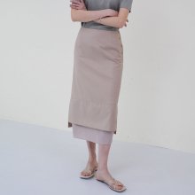 H Line Button Skirt - Beige