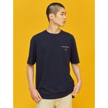 [BCycle] [REGULAR] Unisex 네이비 티핑 라운드넥 피케 티셔츠 (BC1342C20R)