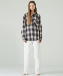 CLASSIC OVER CHECKED SHIRT (grey)