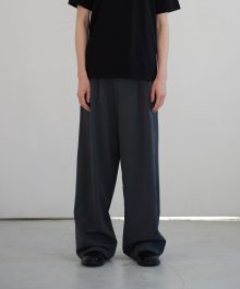 TWO TUCK WIDE PANTS (CHARCOAL)