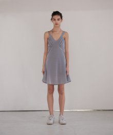 CHEST SHIRRING ONE PIECE (GRAY)