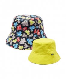 REVERSIBLE FLORAL BUCKET HAT (BLACK)