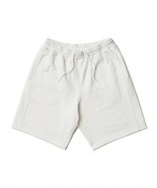 RAW EDGE SWEATSHORT (WHITE)