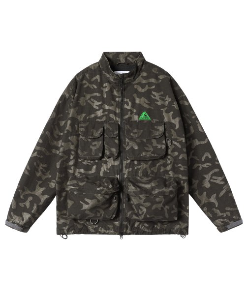 Black store camo parka