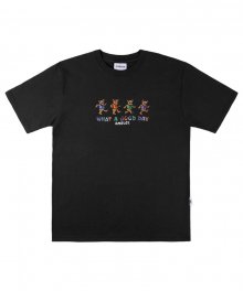 4color bears 오버핏 반팔 티셔츠 AS807(black)