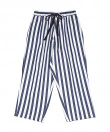 Oversized Stripe Cotton Pants [Blue]
