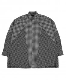Cross Mixed check Shirt [Black]