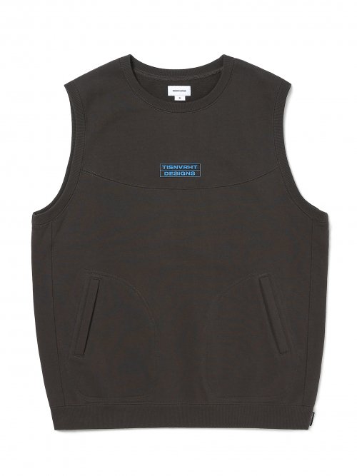 MUSINSA | thisisneverthat® Paneled Sleeveless Sweatshirt Charcoal