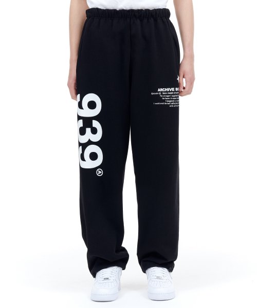 MUSINSA | ARCHIVE BOLD 939 LOGO SWEAT PANTS_BLACK