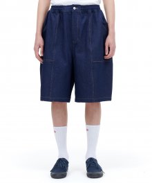 LOOSED HALF PANTS (INDIGO)