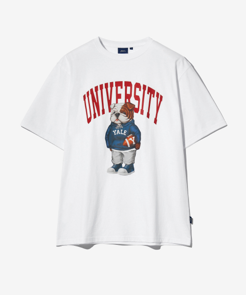 예일(yale) UNIVERSITY DAN T-SHIRT WHITE / RED