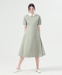 DOUBLE COLLAR DRESS_OLIVE