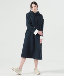 FRENCH TERRY HOODIE DRESS_NAVY