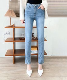 Slim straight denim pants