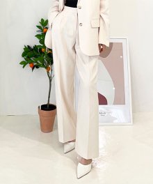 Bottega wide pintuck pants  - cream