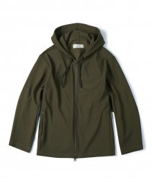 RIB JERSEY ZIP HOODIE (OLIVE)