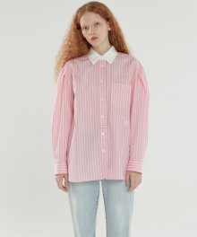 [PREMIUM] COTTON STRIPE SHIRTS PINK (AEBL1E003P2)