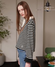 STRIPE CROP T-SHIRT BLACK (AETS1E002BK)