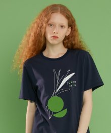 [GWON SHIN HONG X a.t.corner] ORGANIC VEGETABLE T-SHIRT NAVY (AETS1E003N2)