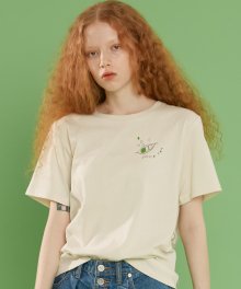 [GWON SHIN HONG X a.t.corner] ORGANIC VEGETABLE T-SHIRT LIGHT BEIGE (AETS1E003I1)