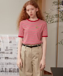 [GWON SHIN HONG X a.t.corner] STRIPED T-SHIRT RED (AETS1E007R2)