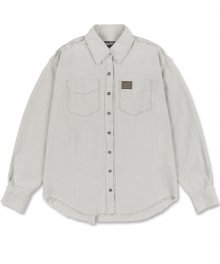 Fringe Cotton Shirt Silver
