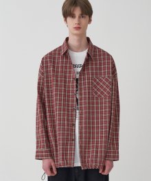 OVERFIT CHECK BANDING SHIRT_RED