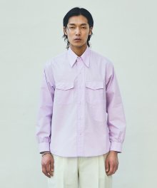 Classic Collar Poket shirt - Lavender