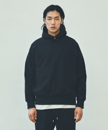 Cover Stitch Snap Hoodie - Black
