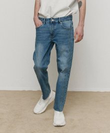 [BLUER THAN] MIDDLE BLUE SLIM FIT INCISION LINE BETTER DENIM PANTS TNPA1E784MU