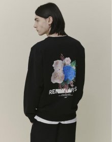 WASHED BLACK RENDEZVOUS FLOWER SWEATSHIRTS TNTS1E704BK