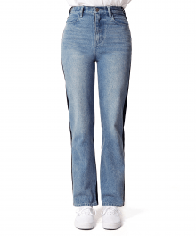 CONTRAST DENIM PANTS [BLUE]