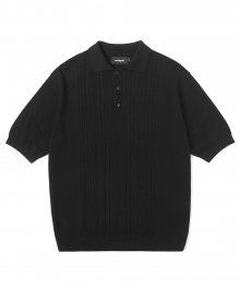 CABLE KNIT POLO BLACK(MG2BSMK620A)