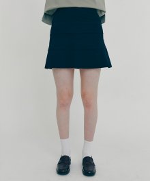 [SS21] Block Pleated Skirt Navy
