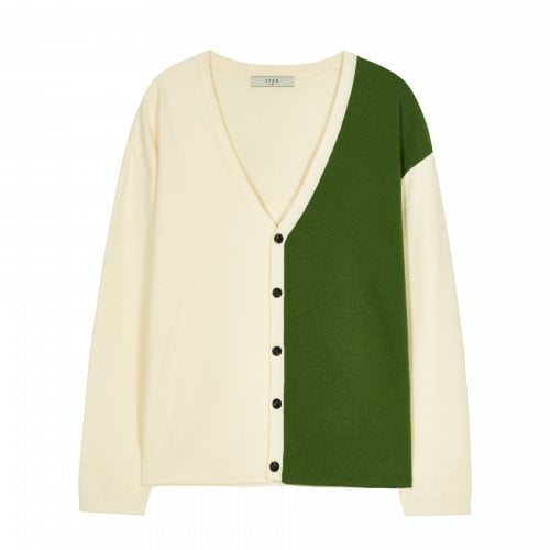 잇터(ITER) PREMIUM CLASSIC CARDIGAN_IVORY/GREEN - 49,000 | 무신사 스토어