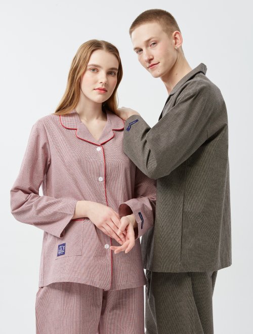 THIN CHECK COUPLE PAJAMA SET
