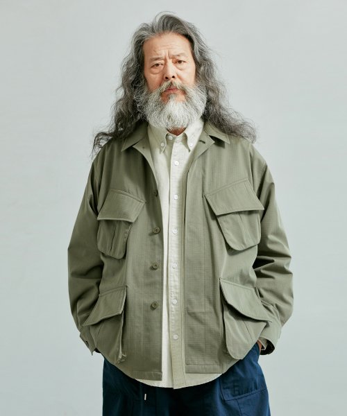 Jungle Fatigue Jacket 民間品 M-Regular ciota | jungle fatigue jacket (rip-stop / stone wash) - dark