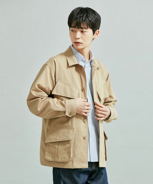 MUSINSA | FRIZMWORKS OVERSIZED JUNGLE FATIGUE JACKET _ BEIGE