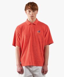 FREE KICK CAPSULE TERRY POLO SHIRT - CORAL RED