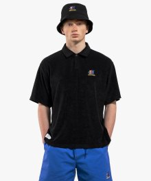 FREE KICK CAPSULE TERRY POLO SHIRT - BLACK