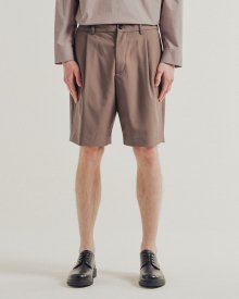 WIDE FIT TR ONE TUCK SHORTS LIGHT BRICK