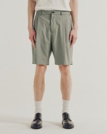 WIDE FIT TR ONE TUCK SHORTS DUSTY OLIVE