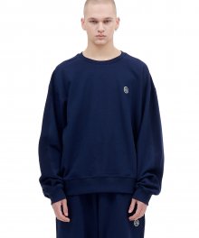 REVERSED TEXTURE SWEAT (NAVY)