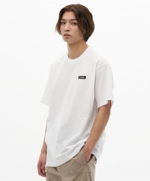 N212UTS902 세미 오버핏 박스 로고 반팔 티셔츠 WHITE