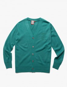 Logo Embroidered Cardigan - Green