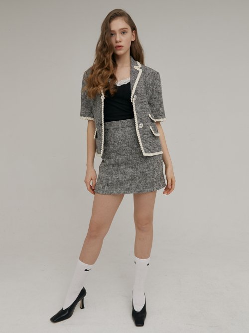 AMOUR TWEED SK [BLACK]