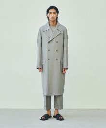 Over-sized Double-Breasted Coat - L.grey
