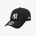 뉴에라(NEW ERA) 언스트럭쳐 MLB 뉴욕 양키스 베이직 화이트 온 블랙 볼캡 12836189