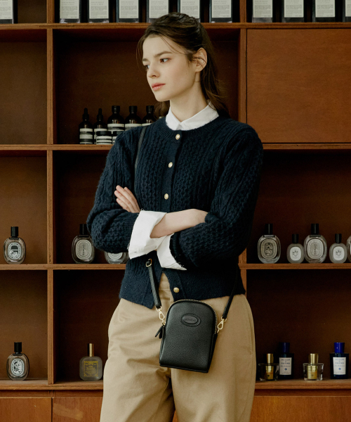 몽삭() 제이드 휴대폰 미니크로스백 소가죽 블랙 AL11-2146-BK 상품 이미지