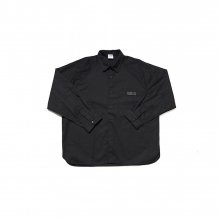 ACOMMA 가죽 패치 오버핏 셔츠 자켓(블랙)
